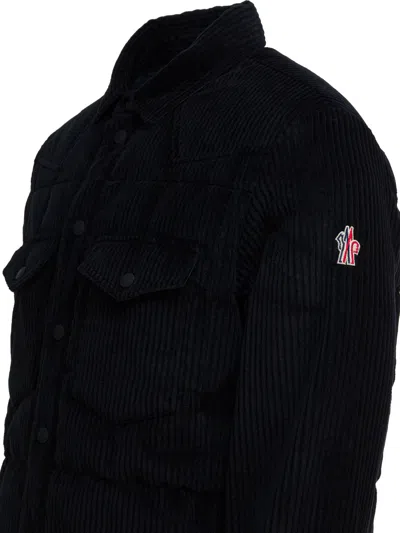 Moncler Corduroy Shirt Jacket Featuring Chest Pockets In Black