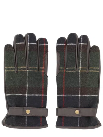 Barbour Gloves With Tartan Pattern