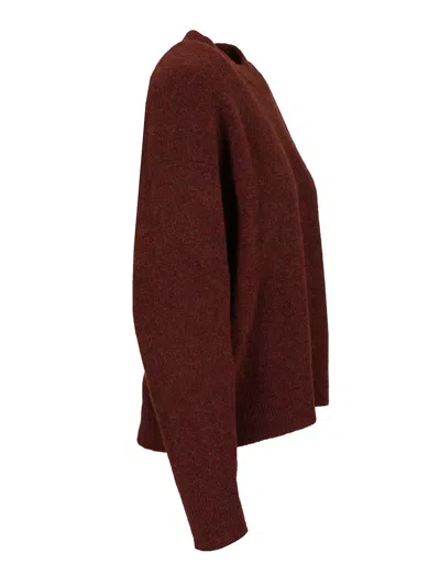 Filippa K Heavy Crewneck Sweater Knitted In Soft Wool/yak Blend Knitwear Bordeaux In Burgundy