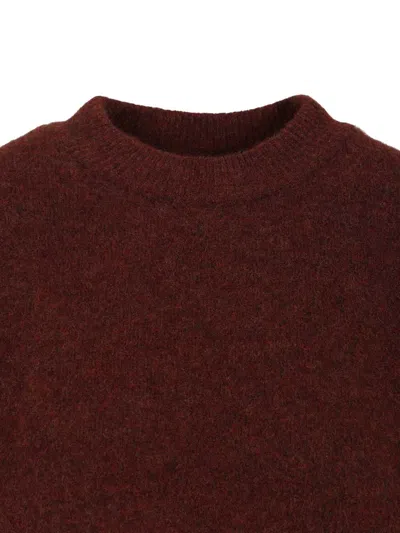 Filippa K Heavy Crewneck Sweater Knitted In Soft Wool/yak Blend Knitwear Bordeaux In Burgundy