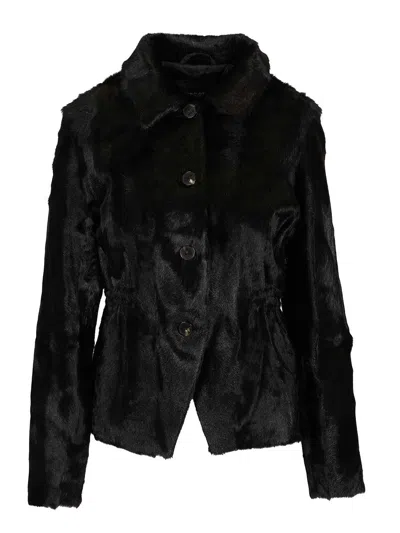 Numero Otto Kid Lamb Coats Black In Black
