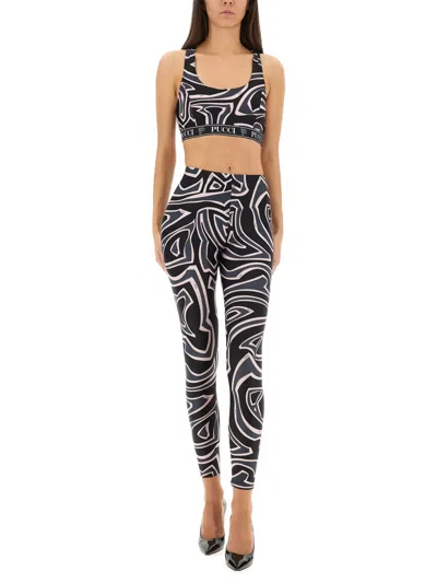 Pucci Labyrinth Print Leggings In Black