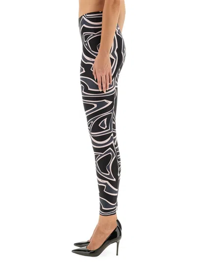 Pucci Labyrinth Print Leggings In Black