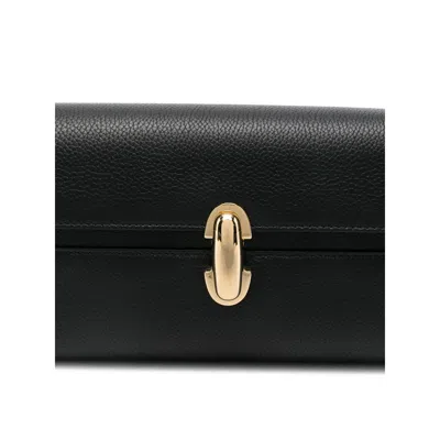 Savette Symmetry Mini Textured-leather Shoulder Bag In Black