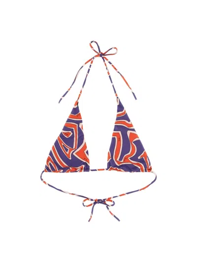 Pucci Maze Print Triangle Bikini Top In Multi