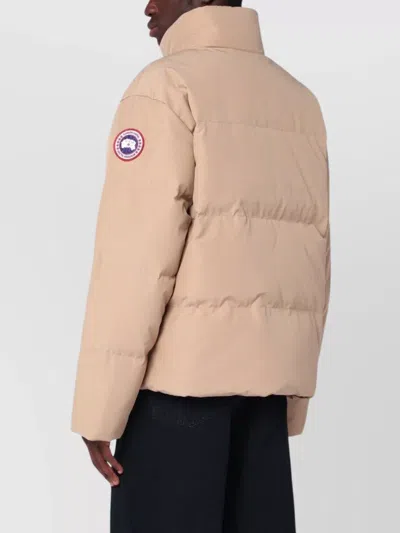 Canada Goose Quilted High Collar Coat Side Pockets In Brown