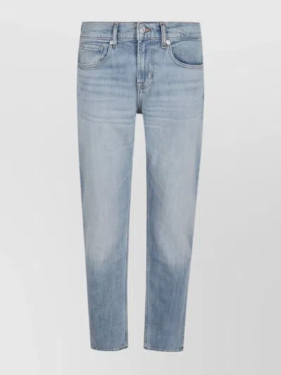 7 For All Mankind Tailored Slim Fit Trousers Pockets In Blue