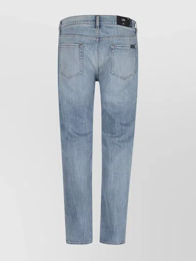 7 For All Mankind Tailored Slim Fit Trousers Pockets In Blue