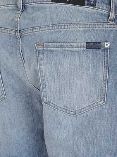 7 For All Mankind Tailored Slim Fit Trousers Pockets In Blue