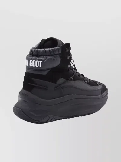 Moon Boot Black Moon247 Xlace Mid Sneakers In Gray