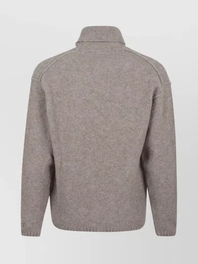 C.p. Company Merino Extrafine Turtleneck Knit Sweater In Neutral