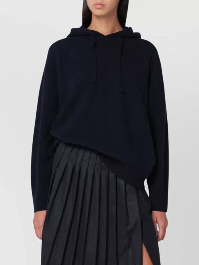 Roberto Collina Long-sleeved Hooded Sweater In Black