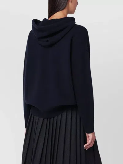 Roberto Collina Long-sleeved Hooded Sweater In Black