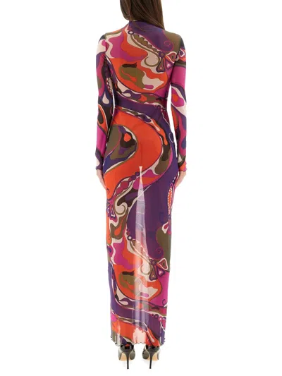 Pucci Orchid Print Dress In Black