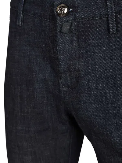 Jacob Cohen Pantalone Slim Fit Bobby R1 11 oz Blu Medio Trousers Blue In Black