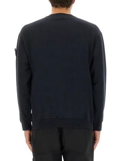 Stone Island Men's Diagonal Fleece Sweatshirt In Black