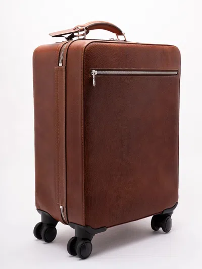 Brunello Cucinelli Leather Suitcase In Brown