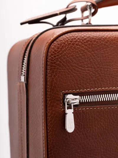 Brunello Cucinelli Leather Suitcase In Brown