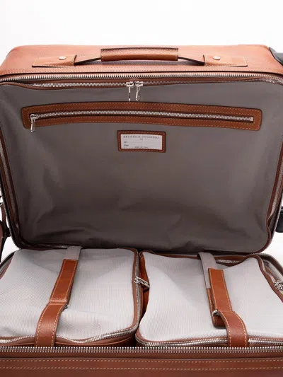 Brunello Cucinelli Leather Suitcase In Brown