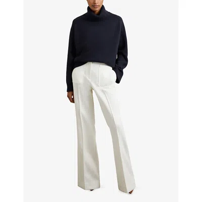 Reiss Womens Navy Brooklyn Roll-neck Wool And Cashmere-blend Jumper Xs In Blue