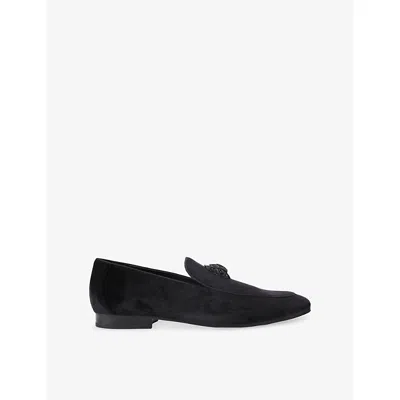 Kurt Geiger Velvet Hugh 2 Loafers In Black