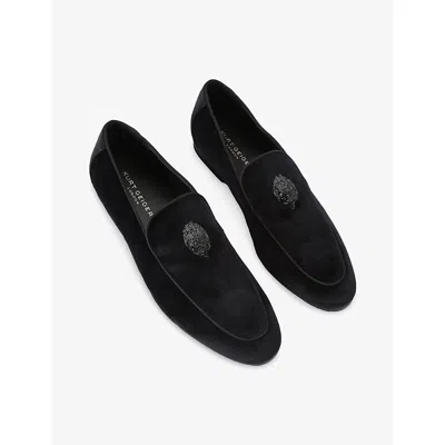 Kurt Geiger Velvet Hugh 2 Loafers In Black