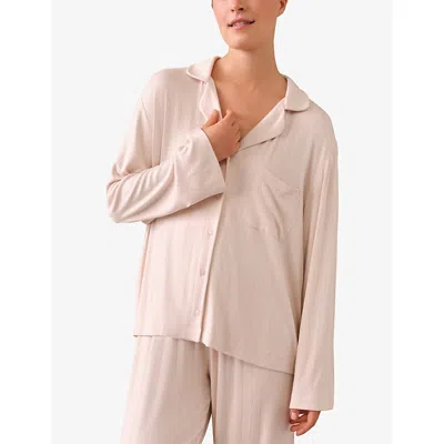 The White Company S Blush Flat Rib Stretch-jersey Pyjamas In Pink