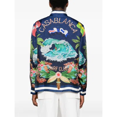 Casablanca Classic Long Sleeve Shirt In Blue