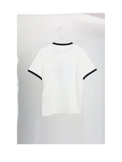 Celine Slim-fit Logo-flocked Cotton-jersey T-shirt In White