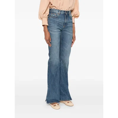Chloé Chloe Wide Leg Jeans Women In Blue