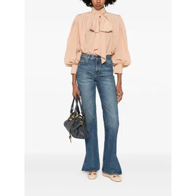 Chloé Chloe Wide Leg Jeans Women In Blue