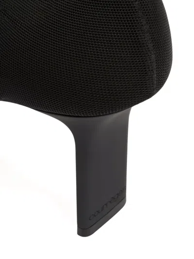 Courrèges Square-toe Mesh Over-the-knee Boots In Black