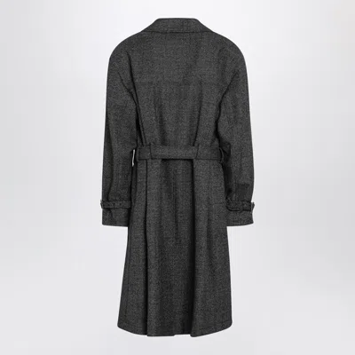 Dolce & Gabbana Dolce&gabbana Grey Wool Double-breasted Coat Men In Gray
