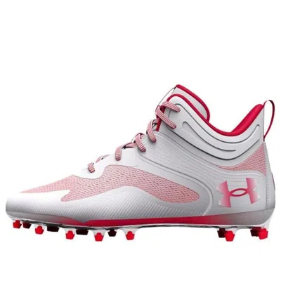 Under Armour Command Mc Mid "white/red" Cleats In Multi