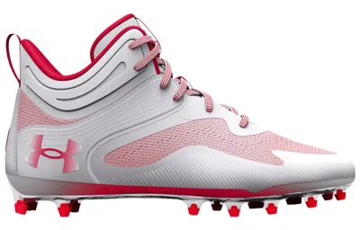 Under Armour Command Mc Mid "white/red" Cleats In Multi