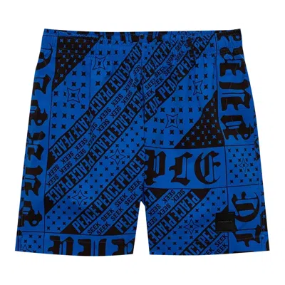 Pre-owned Purple Brand Flag Bandana All Around Shorts 'blue Black' | Multi-color | Men's Size S