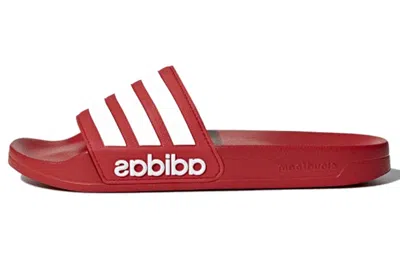 Adidas Originals Adidas Adilette Cloudfoam Slides 'scarlet' In Red