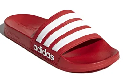 Adidas Originals Adidas Adilette Cloudfoam Slides 'scarlet' In Red