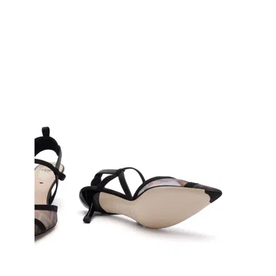 Fendi Lite Slingback Pumps Grosgrain Ribbon In Black