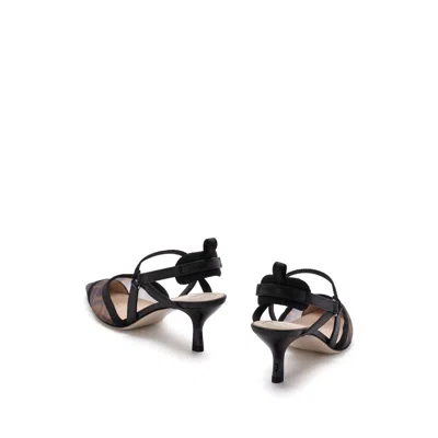 Fendi Lite Slingback Pumps Grosgrain Ribbon In Black
