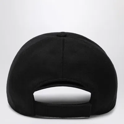 Fendi Cashmere And Wool Cap Featuring Embroidery In Black