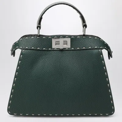 Fendi Multicolor Sage Selleria Bag With 556 Hand-sewn Topstitches In Green