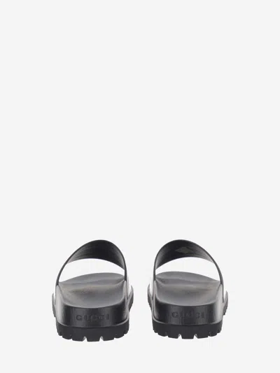Gucci Slide Sandal With Web In Black