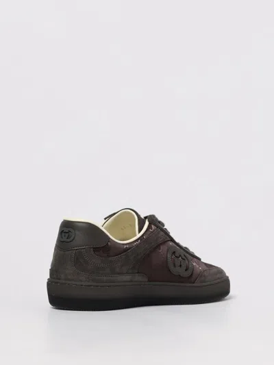 Gucci Mens G74 Tonal Canvas And Suede Sneakers In Gray