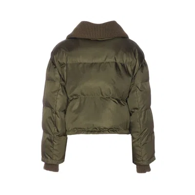 Gucci Cropped Bomber Jacket Drawstring Hem In Green
