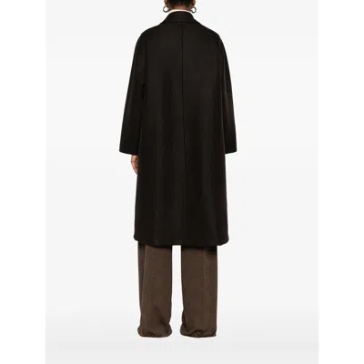 Harris Wharf London Balmacaan Button-front Raglan-sleeve Coat In Black