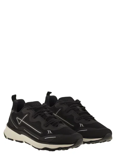 Herno Men Nylon Trainers With Rubberised Details In Black