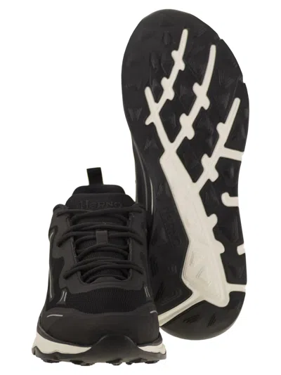 Herno Men Nylon Trainers With Rubberised Details In Black