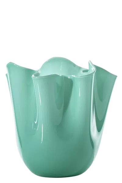 Venini Fazzoletto Vases Green In Green