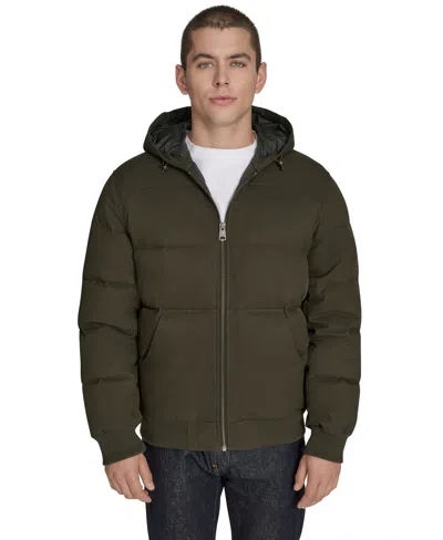 Levi's Men's Quilted Bomber With Hood Jacket In Green